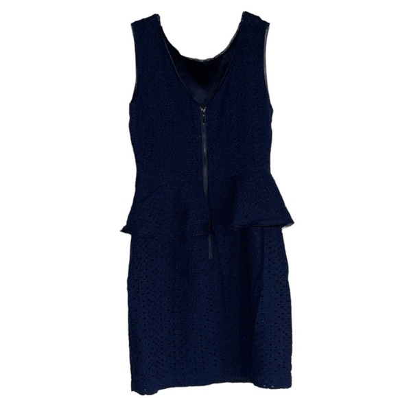BCBG PARIS Emily Navy Eyelet Peplum Dress Sz 2 - Picture 10 of 13